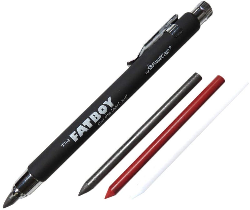 FastCap Fatboy Mechanical Carpenter Pencil with Eraser & Clip - Perfect for Architecture Supplies and Construction Tools for Home Improvement - 5.5 mm Lead - 80768 - Image 2
